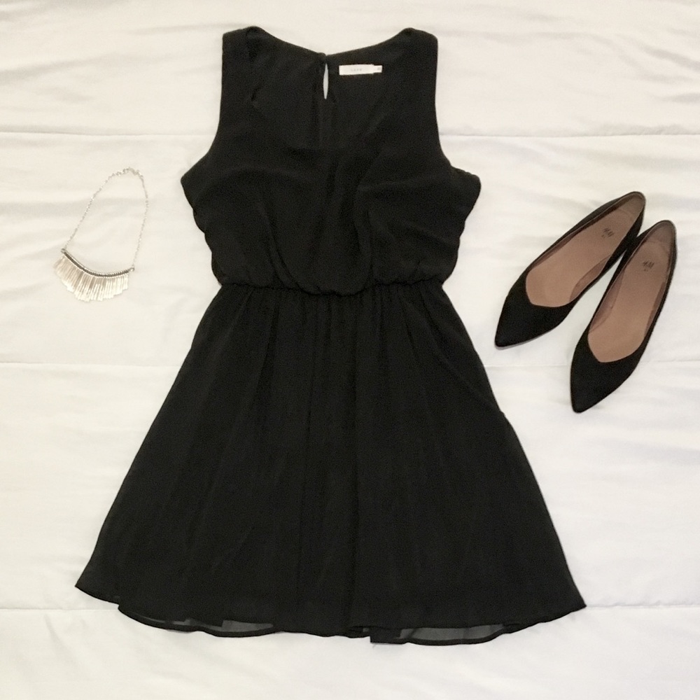 Black Chiffon Dress, XL